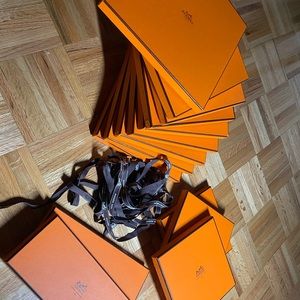 Hermès scarf box & ribbons